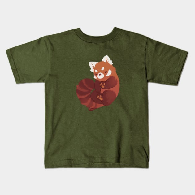 Red Panda Kids T-Shirt by electricgale